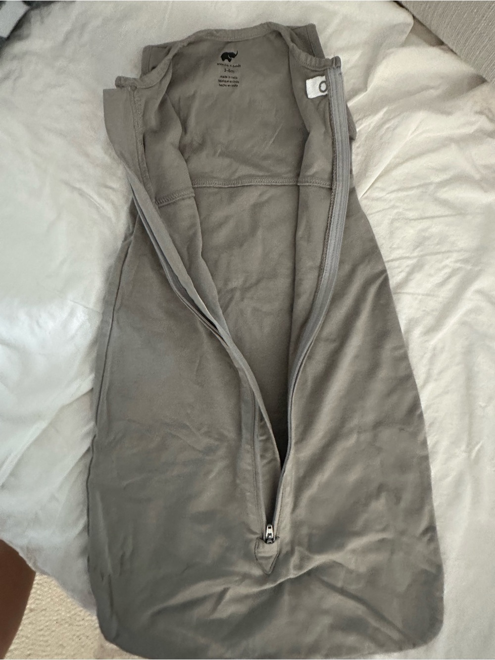 Soft Gray Infant Sleep Sack with Front Zip